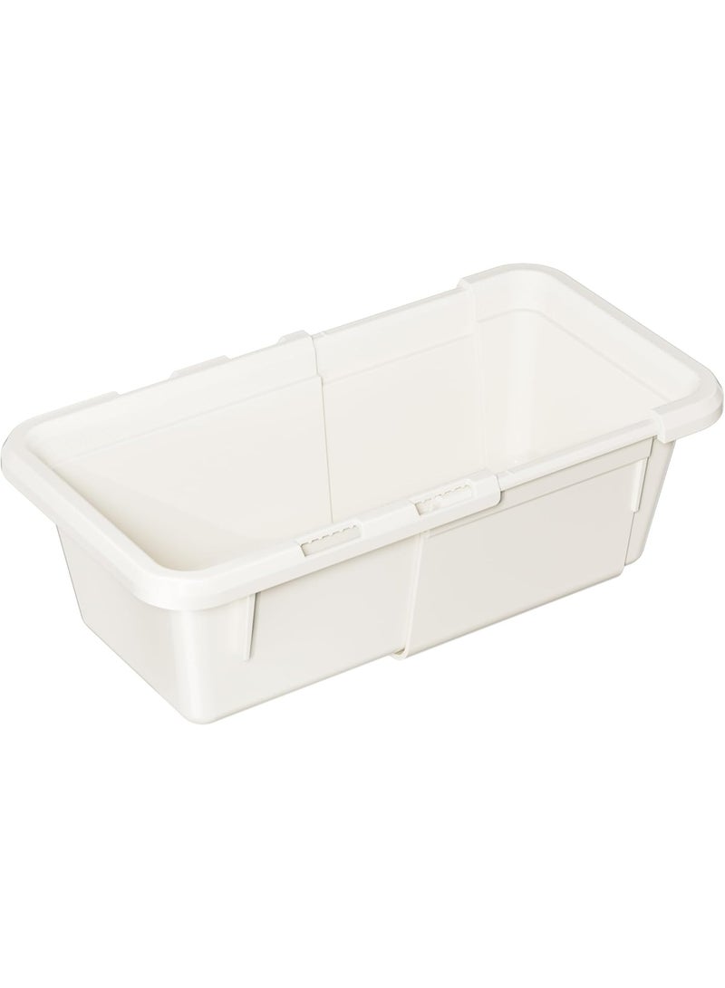Marcolo Adjustable Plastic Drawer Organizer Basket – Expandable BPA-Free Storage Tray for Kitchen, Office, or Bathroom – White (Compact) - Image 3